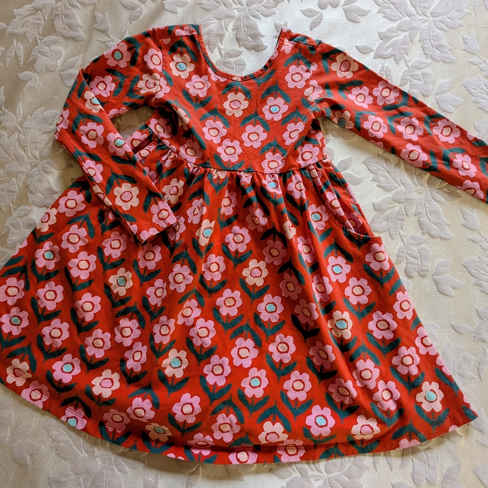 Hanna Andersson Red and Pink Floral Kids Dress